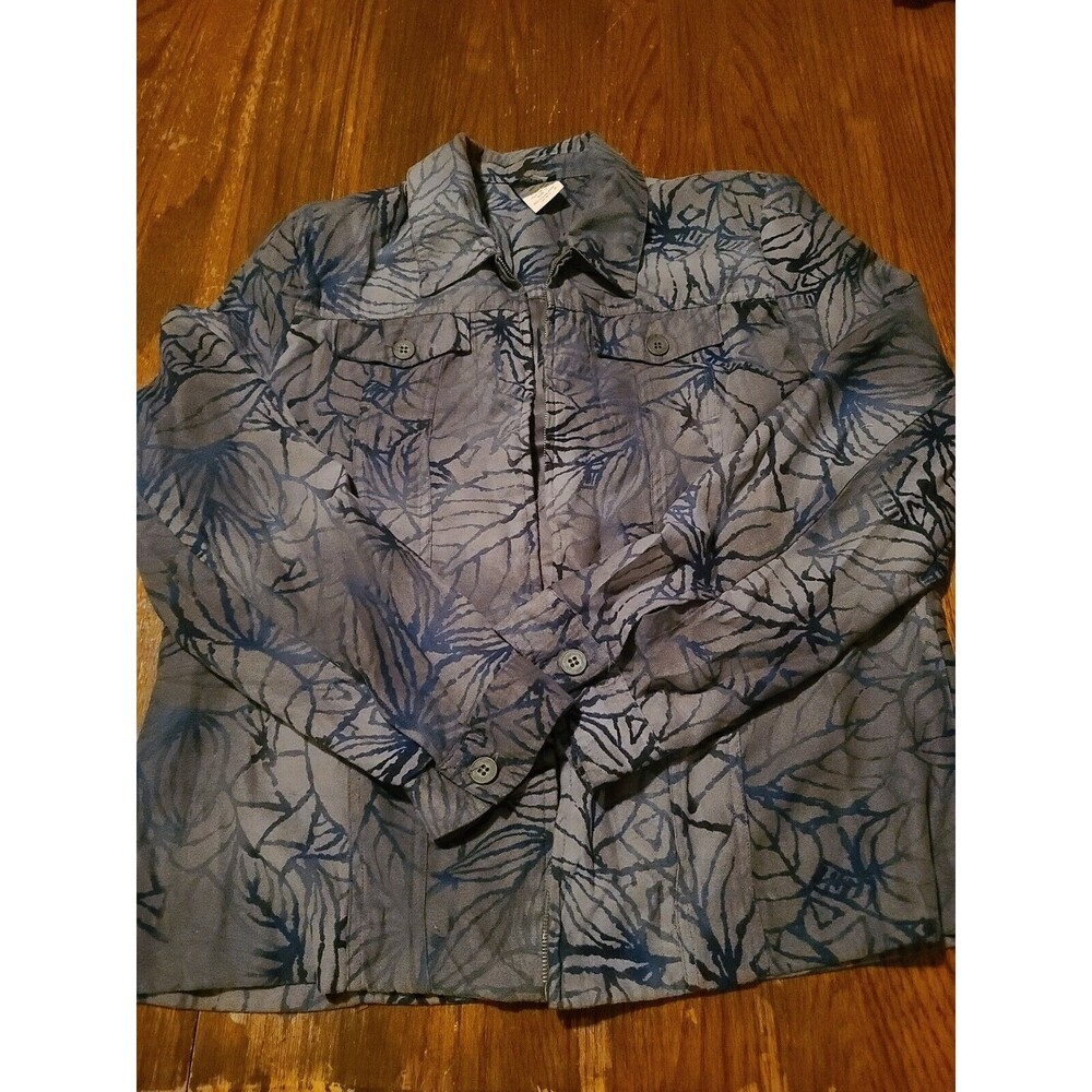 Southern Lady Women Blazer, Size 12, Blue multi colored